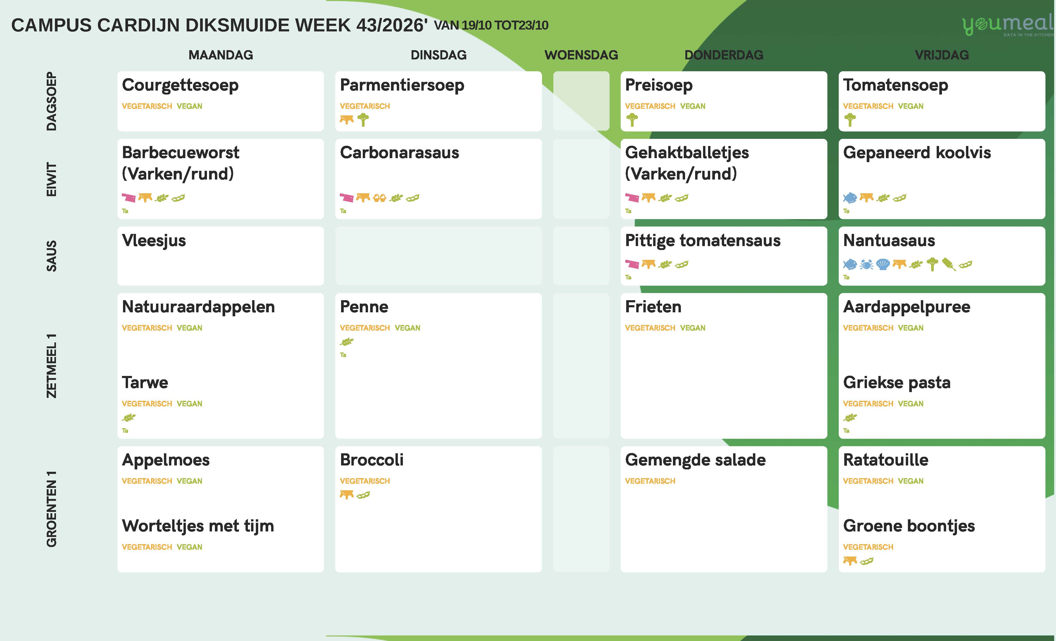 Schoolmenu week 43
